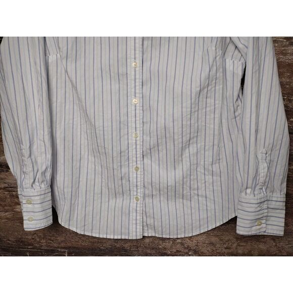 Vintage 90s? Tommy Hilfiger Blue & White Stripped Shirt SZ XL Hong Kong Womens - Picture 3 of 11